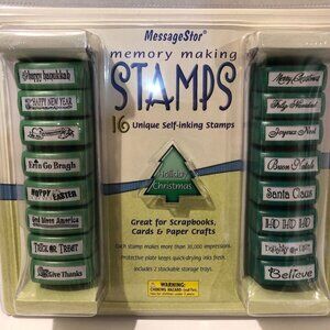 Memory Making Stamps 16 Holiday Craft Stamps, Self-Ink, NEW